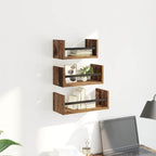 vidaXL Wandregal-Set mit Regal 3 pcs Altholz 40x16x14cm Holzwerkstoff