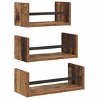 vidaXL Wandregal-Set mit Regal 3 pcs Altholz 40x16x14cm Holzwerkstoff