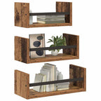 vidaXL Wandregal-Set mit Regal 3 pcs Altholz 40x16x14cm Holzwerkstoff