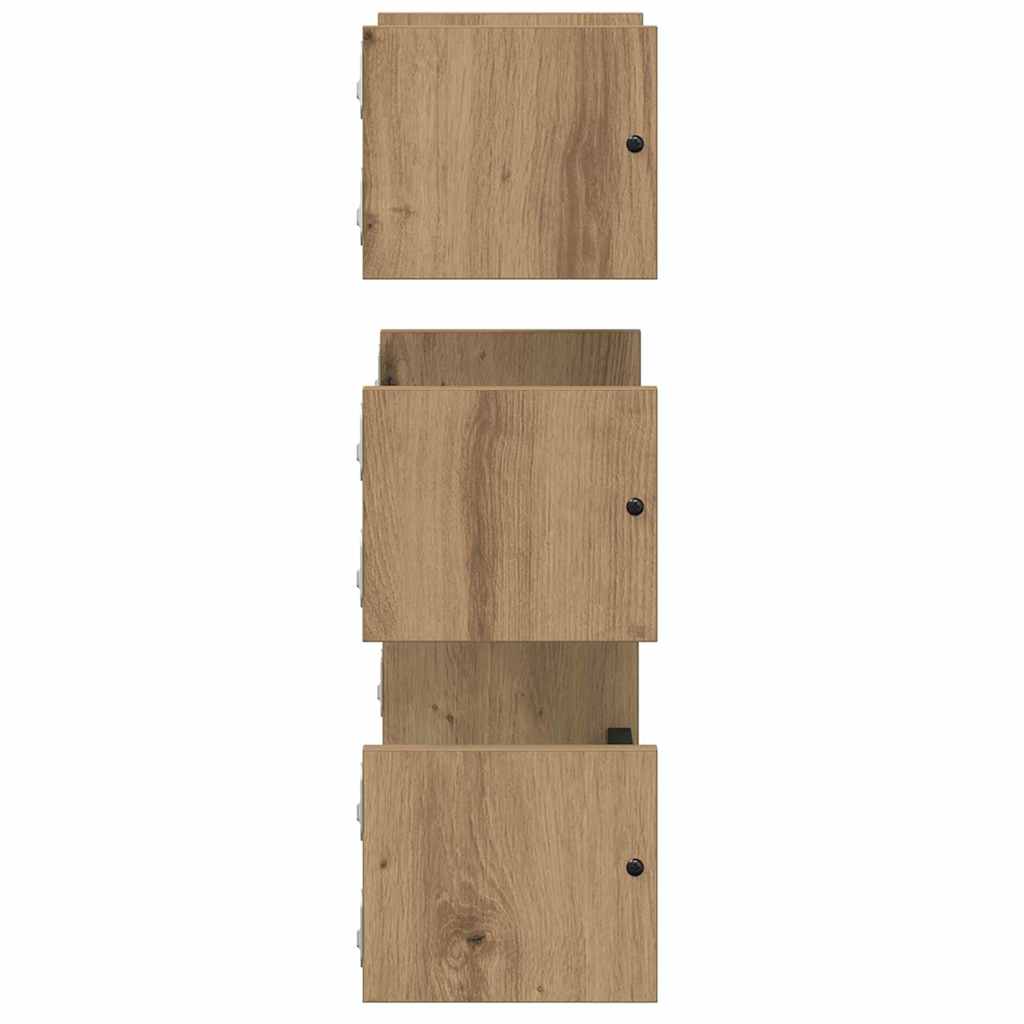vidaXL Wandregal-Set 3 pcs Artisan-Eiche 40x16x14cm Holzwerkstoff