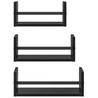 vidaXL Wandregal-Set mit Regal 3 pcs Schwarz Eichen-Optik 40x16x14cm