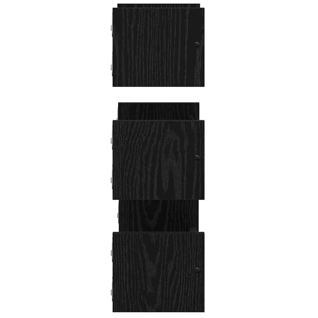 vidaXL Wandregal-Set mit Regal 3 pcs Schwarz Eichen-Optik 40x16x14cm