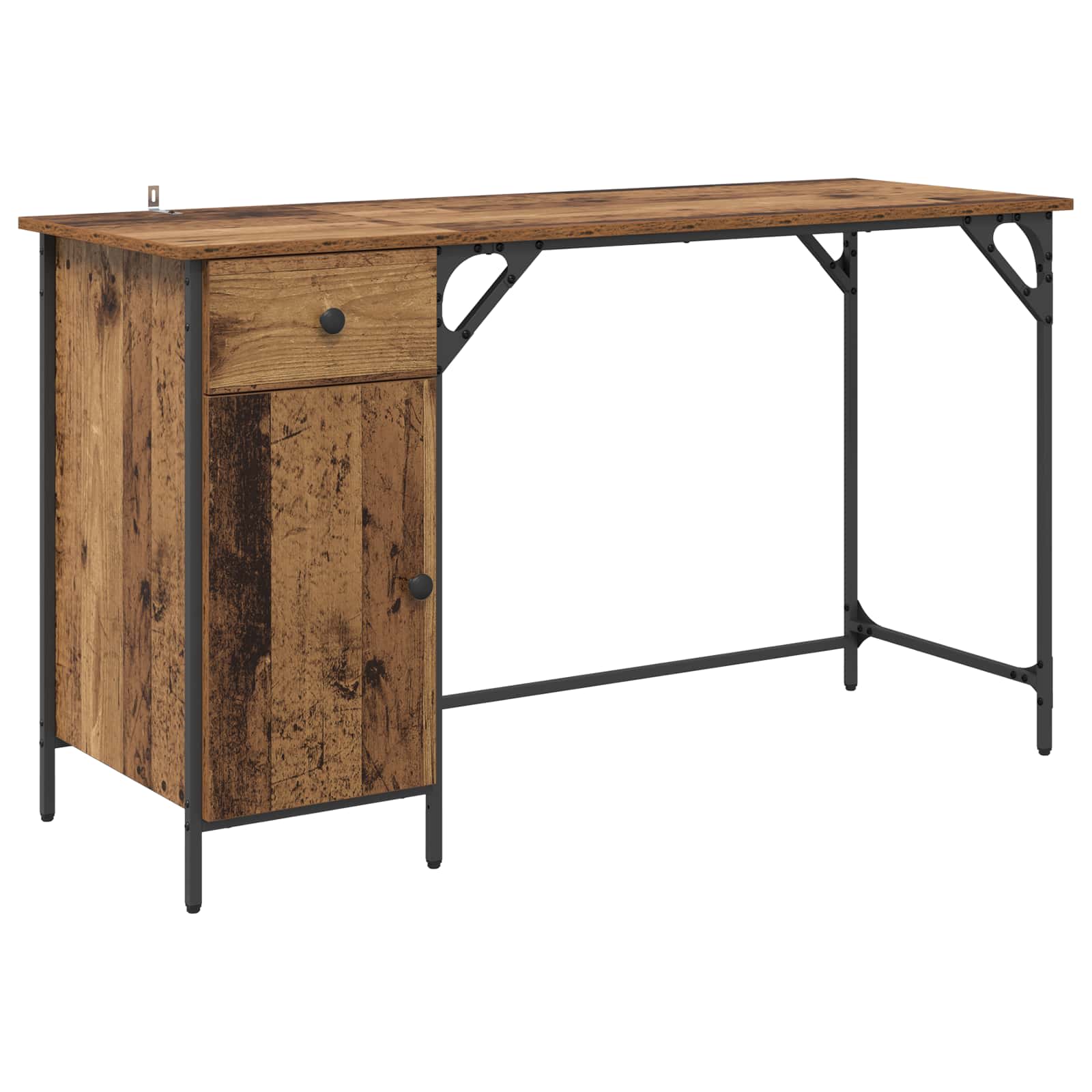 vidaXL Computertisch Altholz 131 x 48 x 75 cm Holzwerkstoff