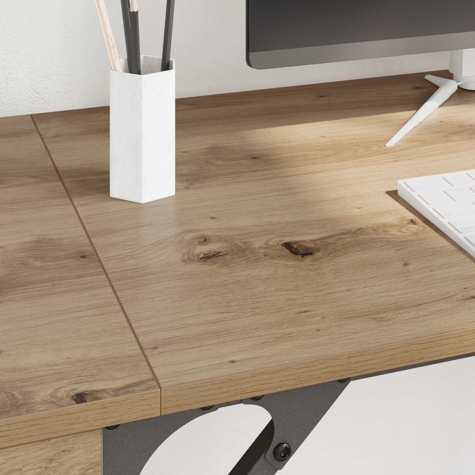 vidaXL Computertisch Artisan-Eiche 131 x 48 x 75 cm Holzwerkstoff