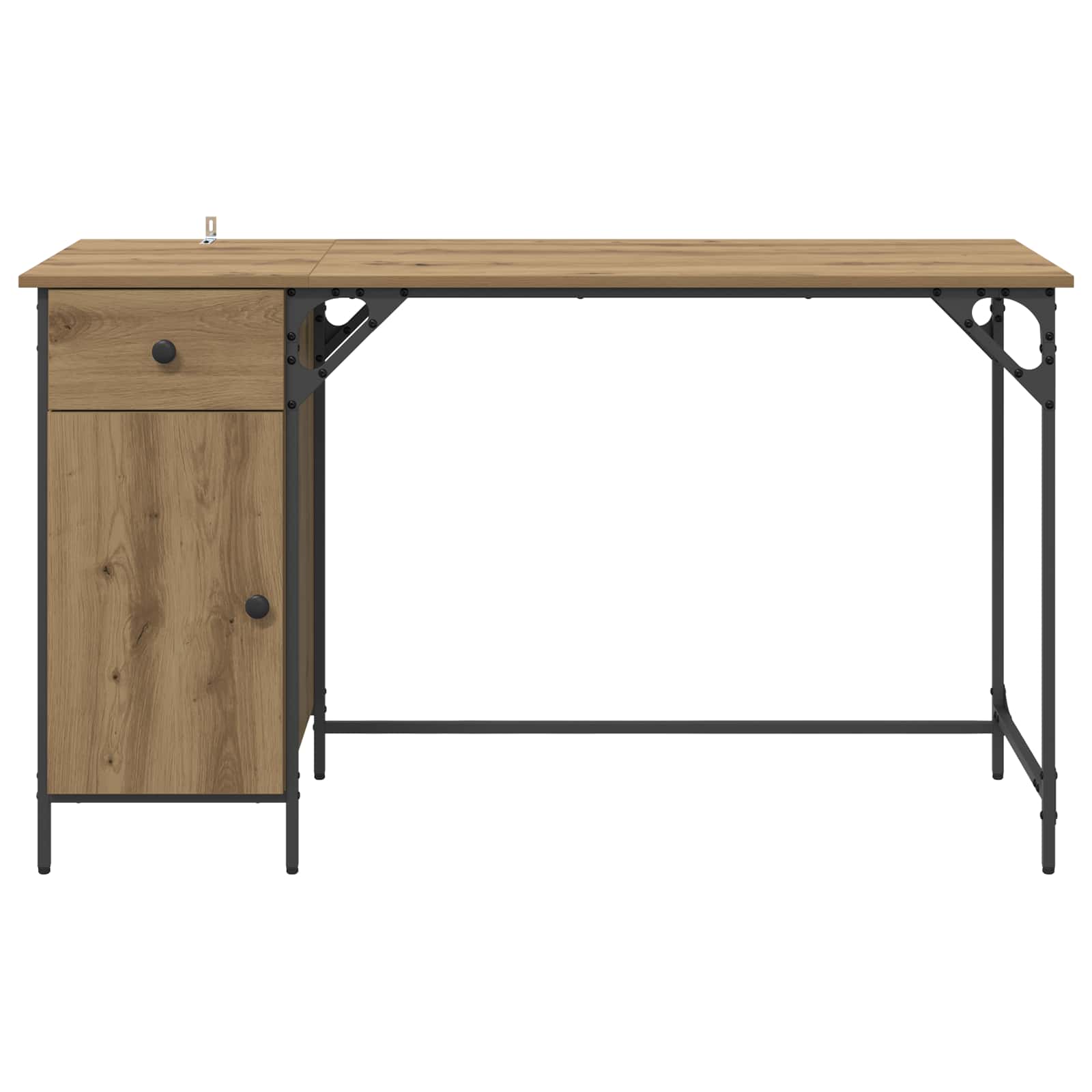 vidaXL Computertisch Artisan-Eiche 131 x 48 x 75 cm Holzwerkstoff