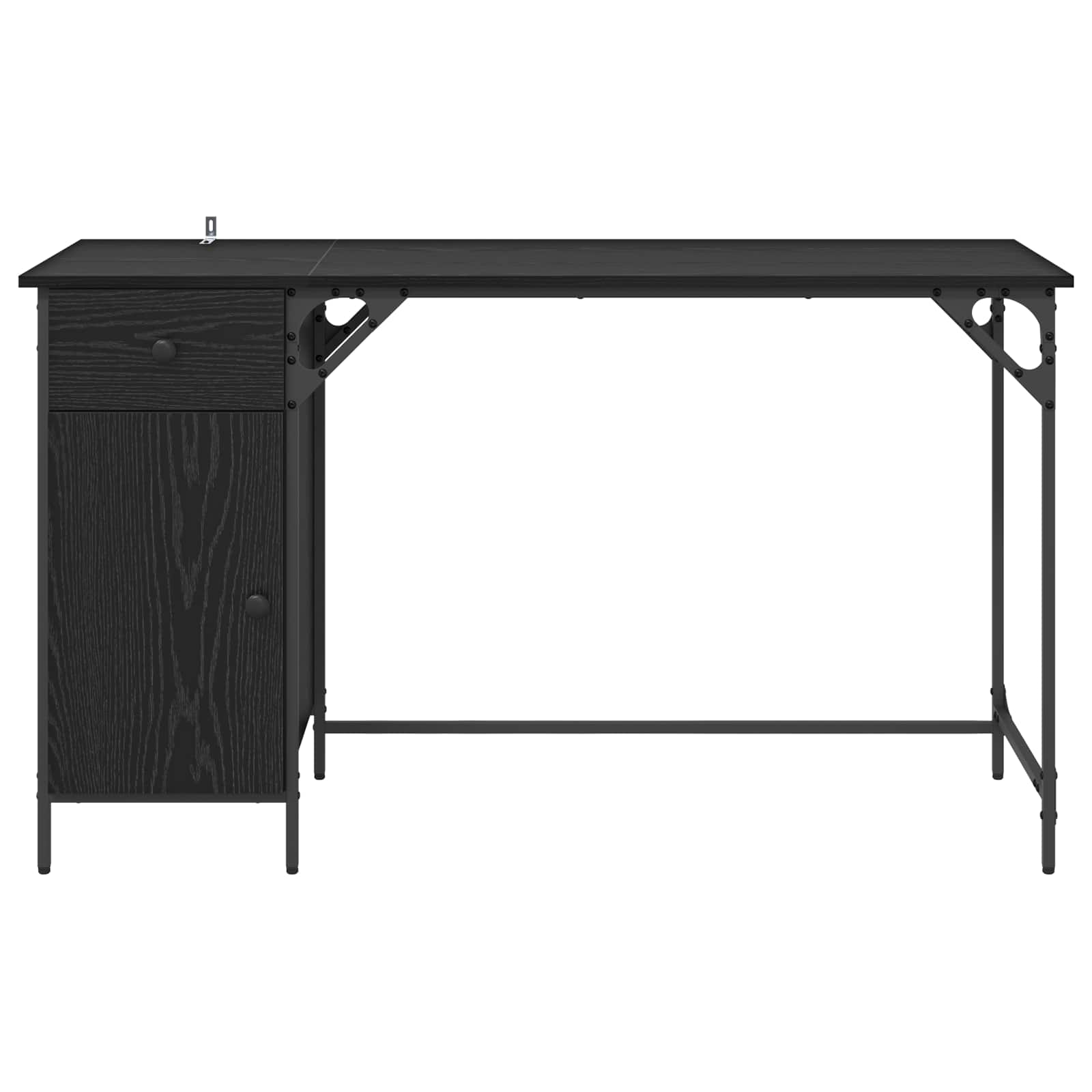 vidaXL Computertisch Schwarz Eichen-Optik 131 x 48 x 75 cm