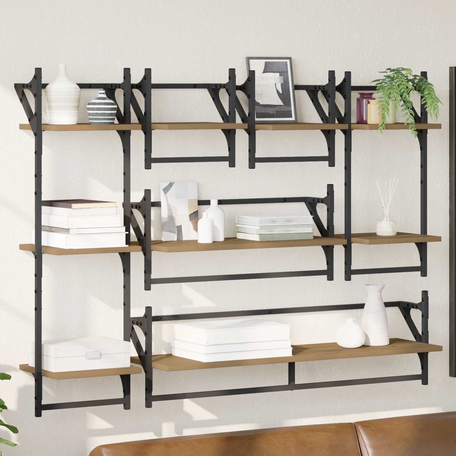 vidaXL Wandregal-Set mit Regal 6 pcs Artisan-Eiche 100 x 25 x 30 cm