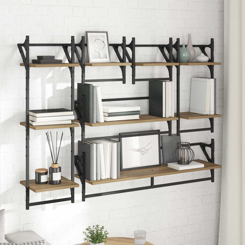 vidaXL Wandregal-Set mit Regal 6 pcs Artisan-Eiche 100 x 25 x 30 cm