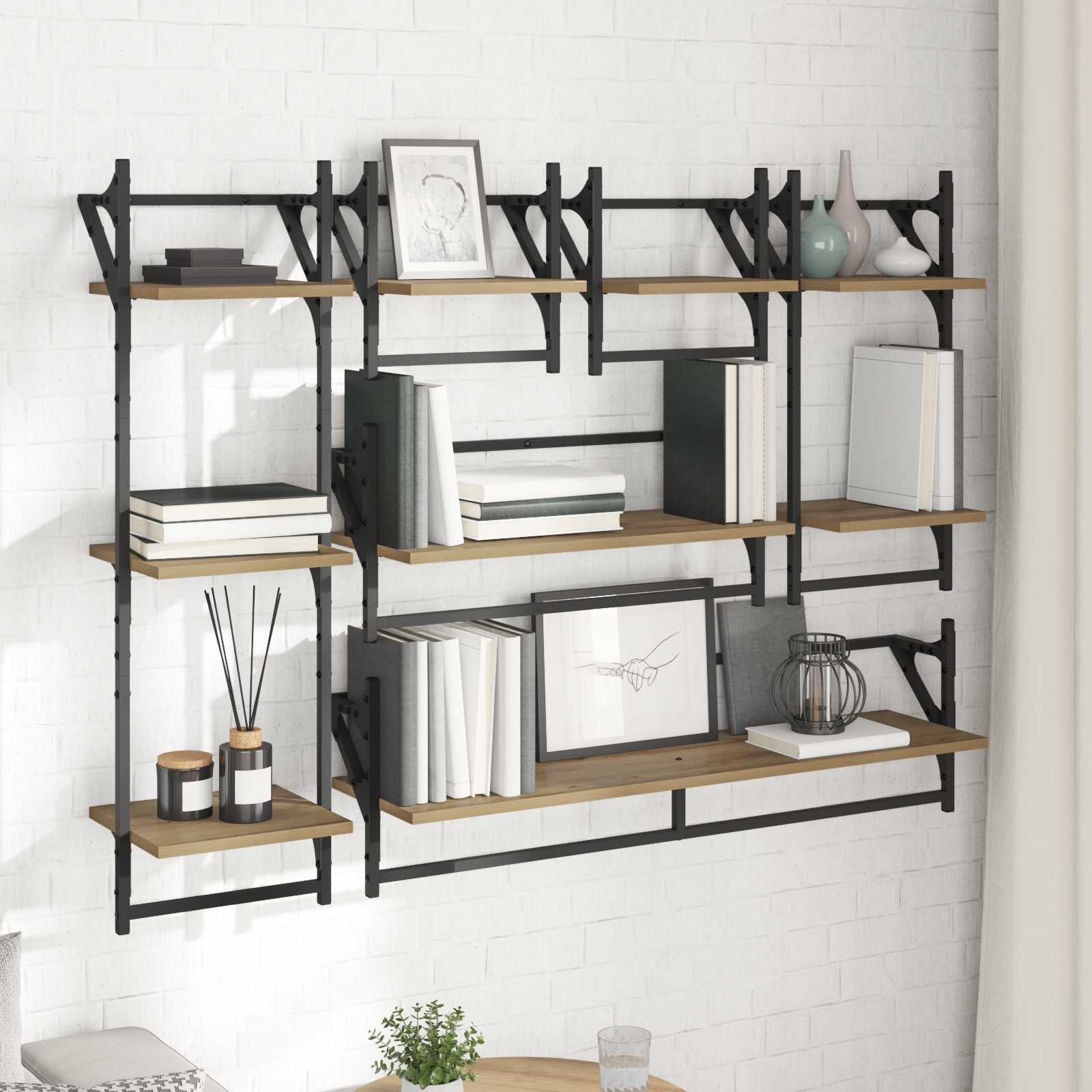 vidaXL Wandregal-Set mit Regal 6 pcs Artisan-Eiche 100 x 25 x 30 cm