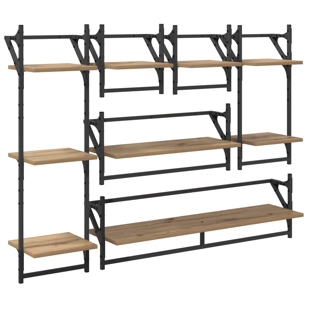 vidaXL Wandregal-Set mit Regal 6 pcs Artisan-Eiche 100 x 25 x 30 cm