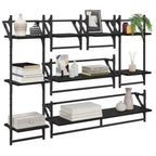 vidaXL Wandregal-Set 6 pcs Schwarz Eichen-Optik 100 x 25 x 30 cm