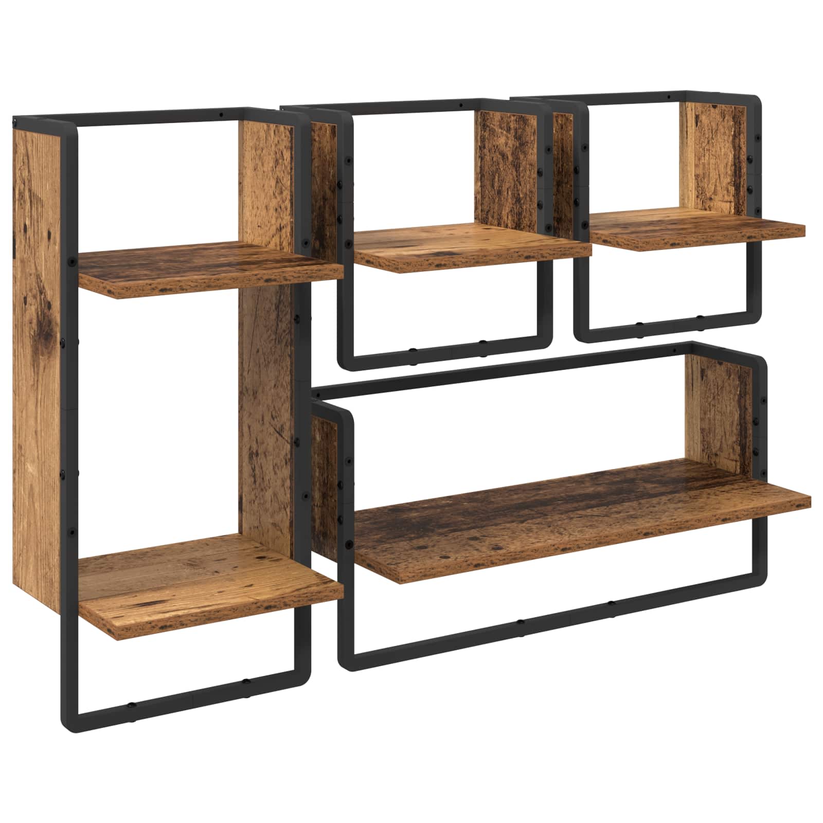 vidaXL Wandregal-Set 4 pcs Altholz 65 x 25 x 30 cm Holzwerkstoff