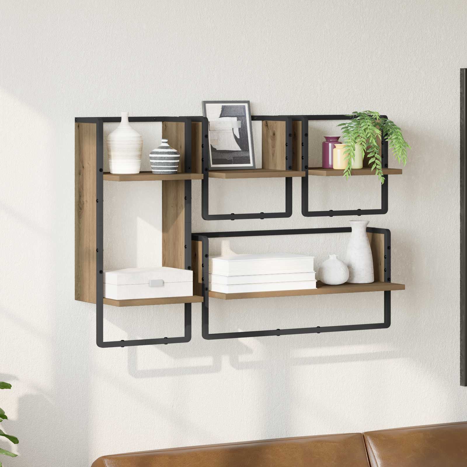 vidaXL Wandregal-Set 4 pcs Artisan-Eiche 65 x 25 x 30 cm Holzwerkstoff
