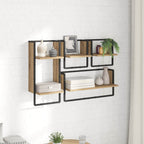 vidaXL Wandregal-Set 4 pcs Artisan-Eiche 65 x 25 x 30 cm Holzwerkstoff