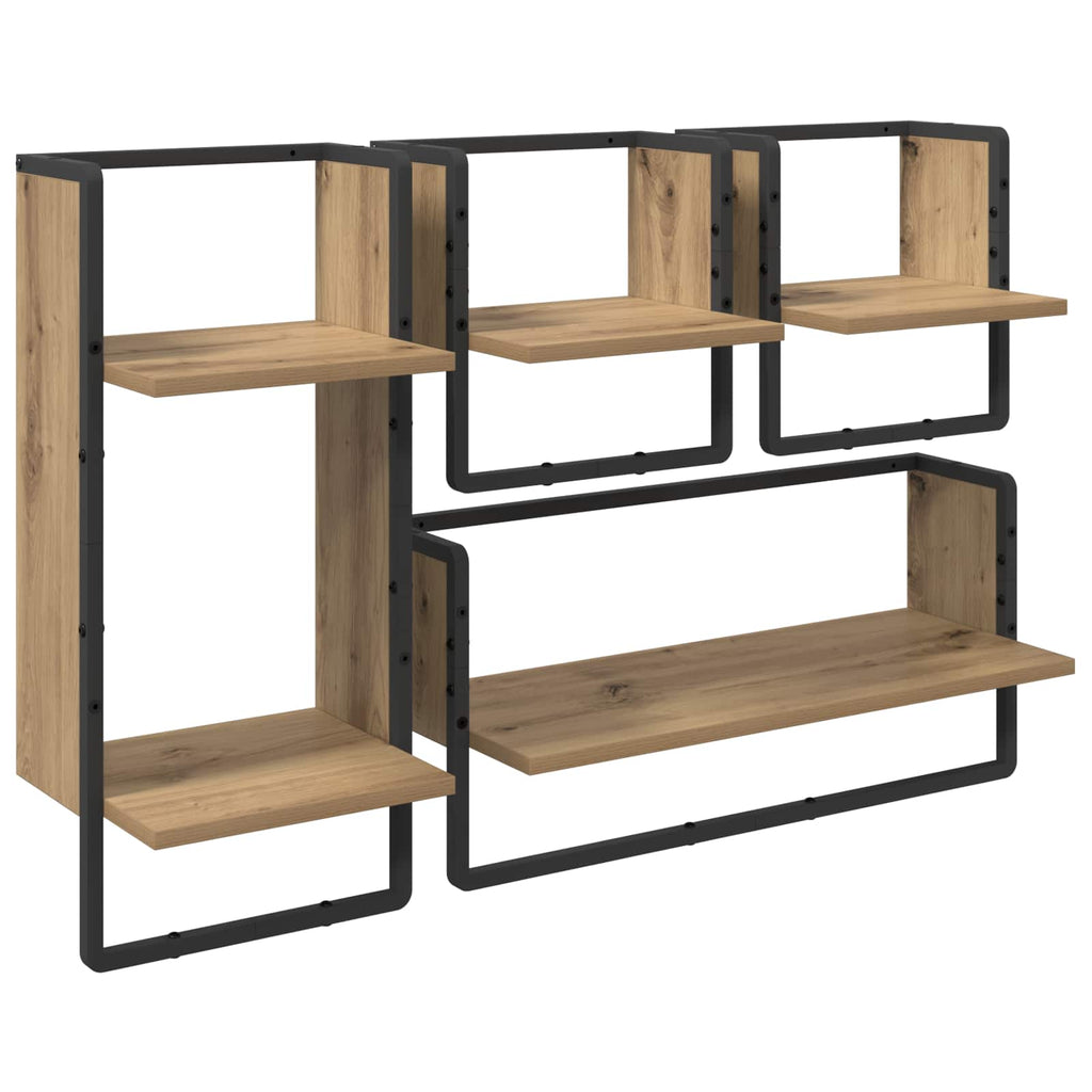 vidaXL Wandregal-Set 4 pcs Artisan-Eiche 65 x 25 x 30 cm Holzwerkstoff