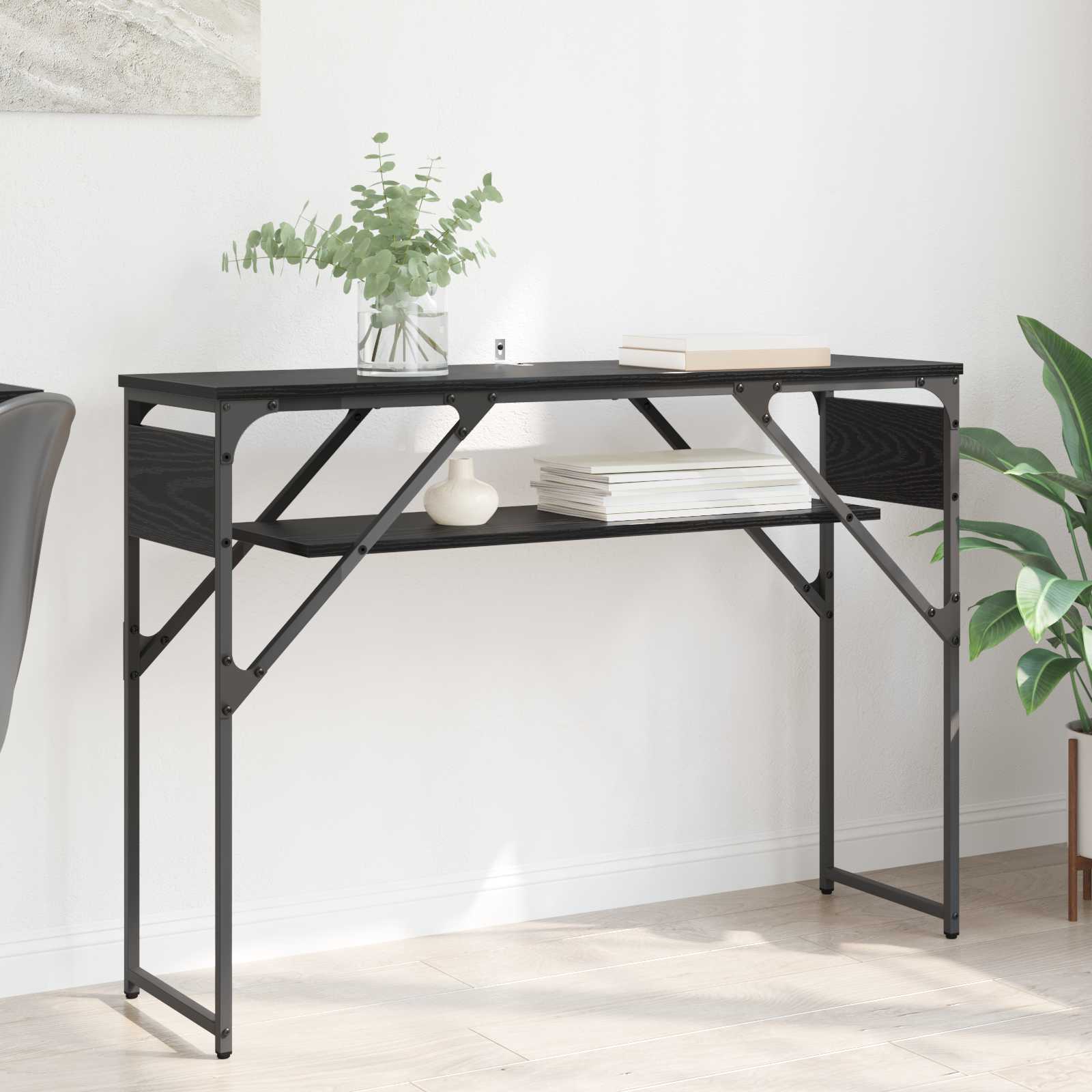 vidaXL Konsolentisch Schwarz Eichen-Optik 105x30x75cm Holzwerkstoff