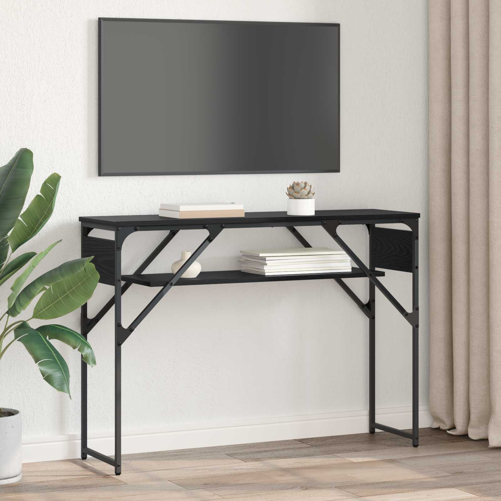 vidaXL Konsolentisch Schwarz Eichen-Optik 105x30x75cm Holzwerkstoff