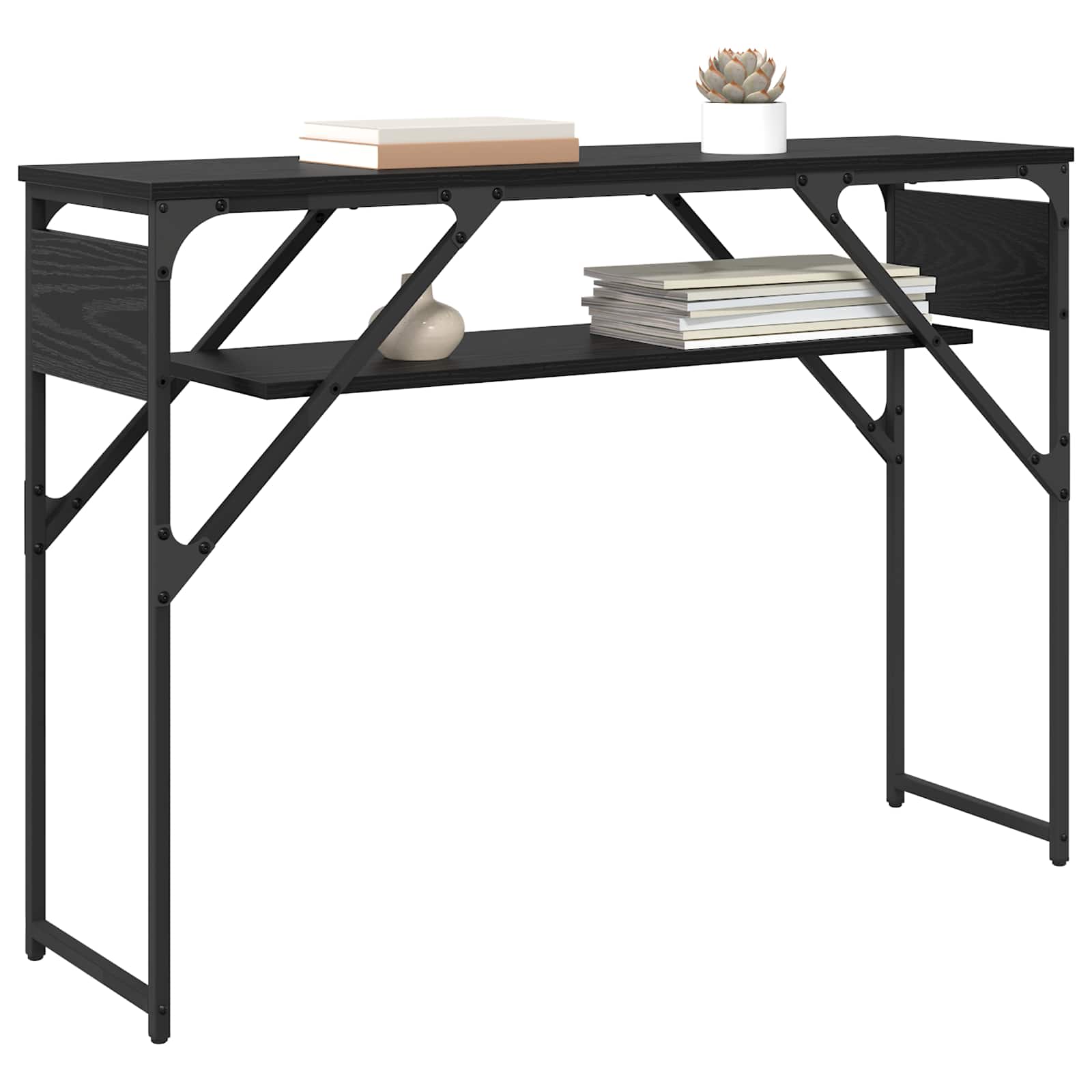 vidaXL Konsolentisch Schwarz Eichen-Optik 105x30x75cm Holzwerkstoff
