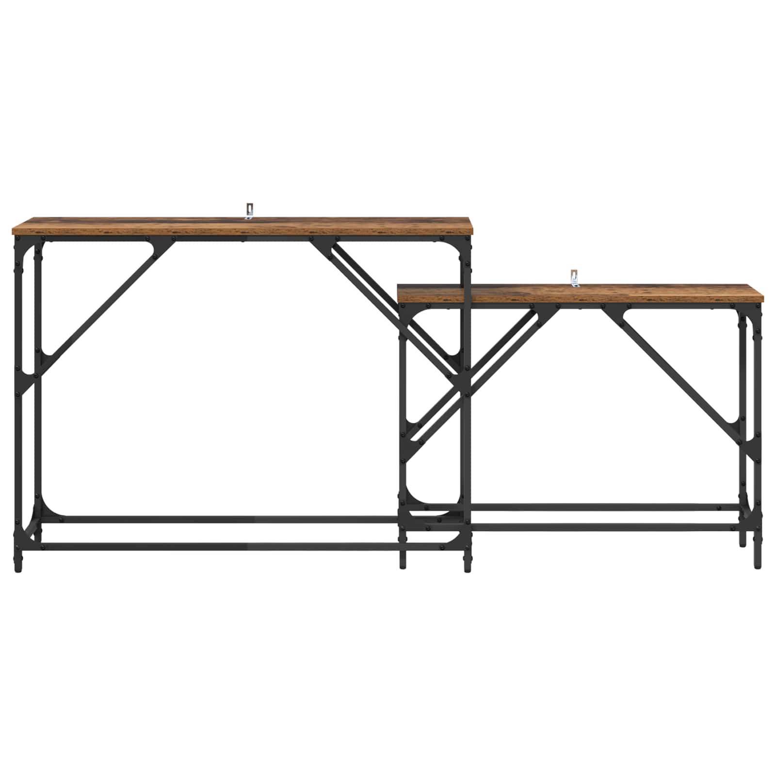 vidaXL Konsolentisch 2 pcs Altholz 100 x 28 x 75 cm Holzwerkstoff