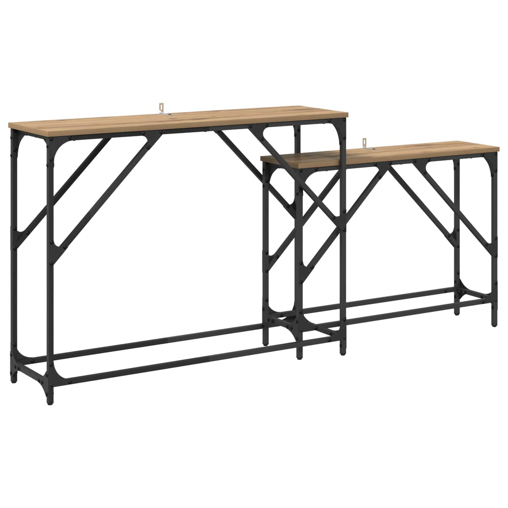 vidaXL Konsolentisch 2 pcs Artisan-Eiche 100 x 28 x 75 cm