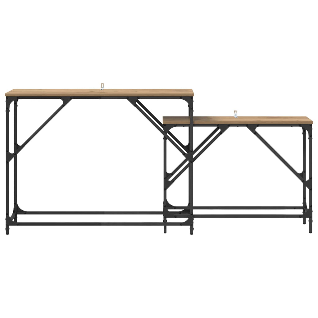 vidaXL Konsolentisch 2 pcs Artisan-Eiche 100 x 28 x 75 cm