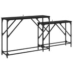vidaXL Konsolentisch 2 pcs Schwarz Eichen-Optik 100 x 28 x 75 cm