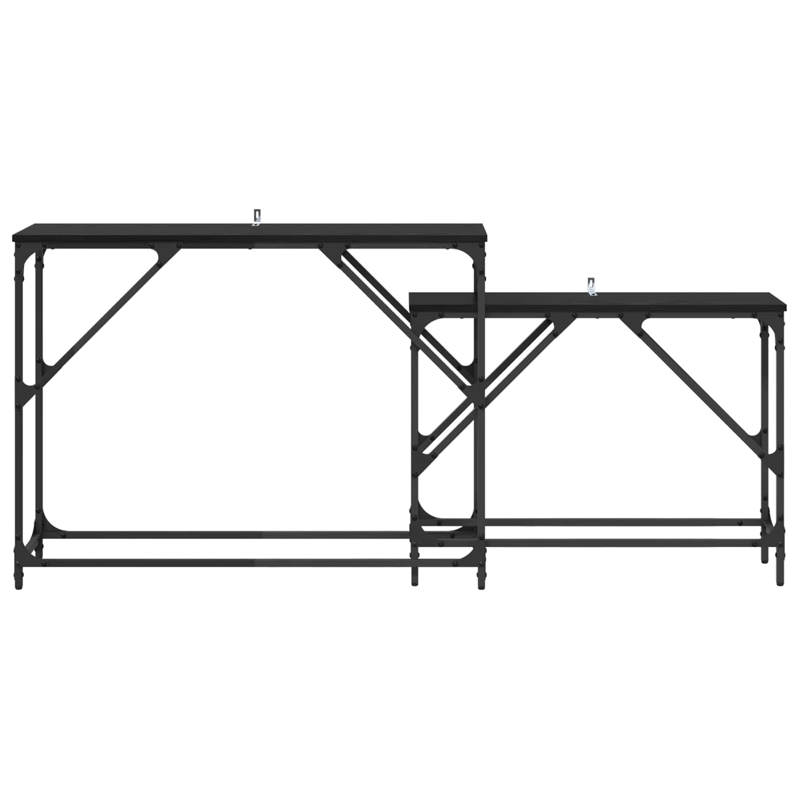 vidaXL Konsolentisch 2 pcs Schwarz Eichen-Optik 100 x 28 x 75 cm
