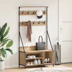 vidaXL Kleiderständer Artisan-Eiche 100 x 41 x 184 cm Holzwerkstoff