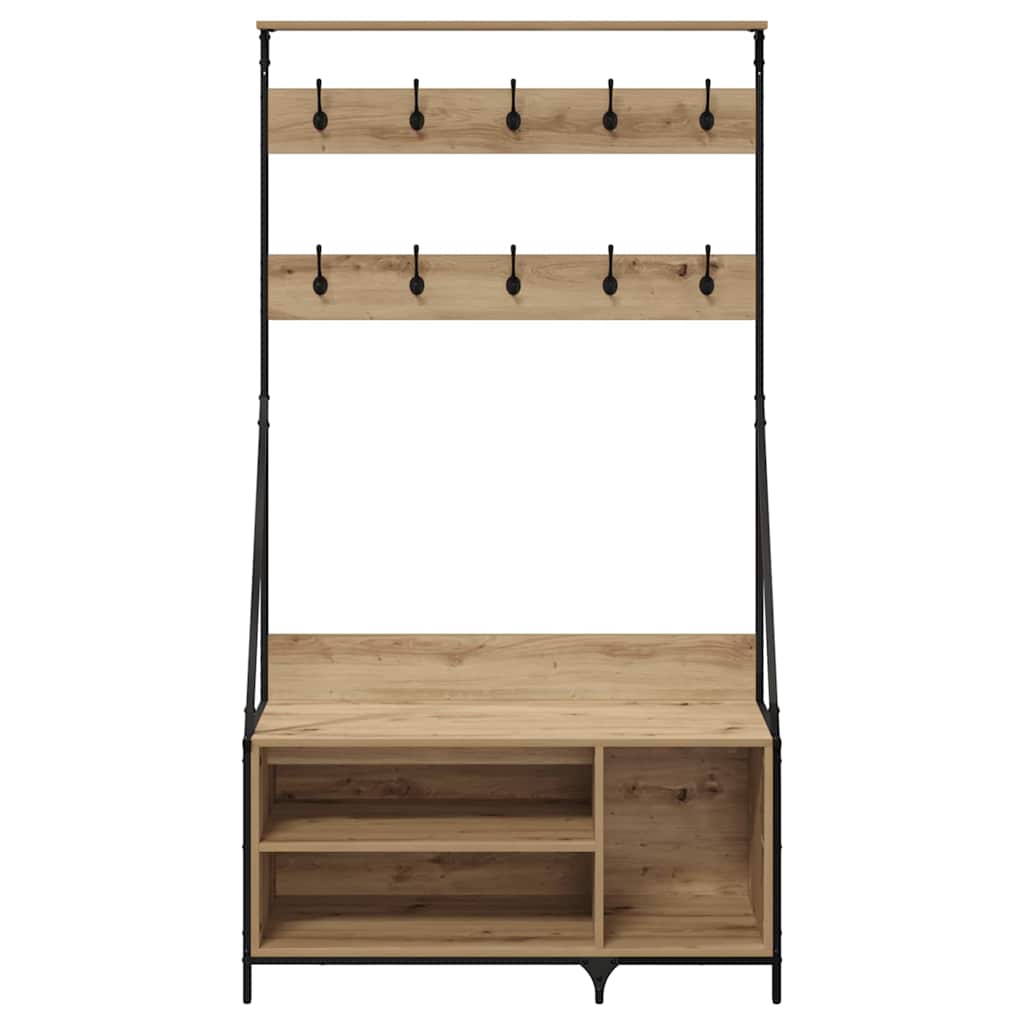 vidaXL Kleiderständer Artisan-Eiche 100 x 41 x 184 cm Holzwerkstoff