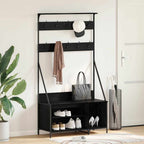 vidaXL Kleiderständer mit Regal Schwarz Eichen-Optik 100 x 41 x 184 cm