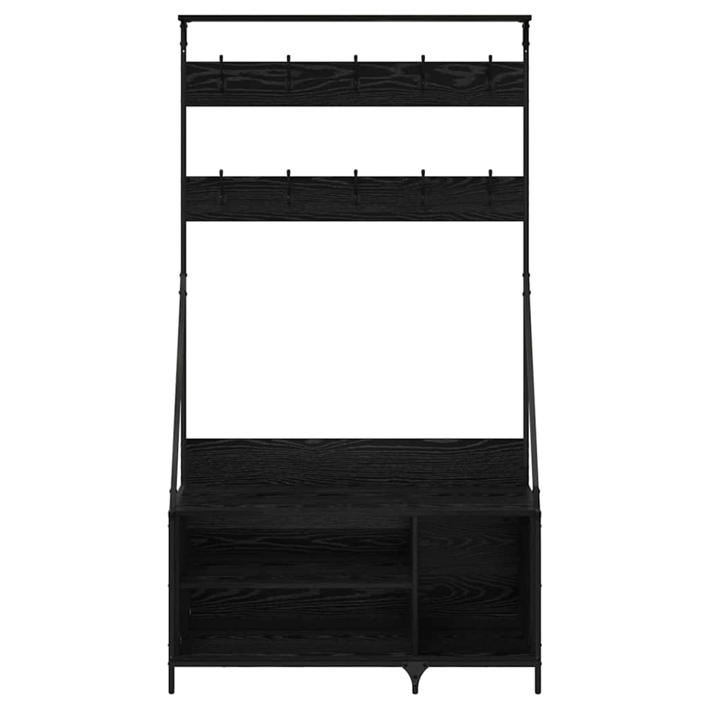 vidaXL Kleiderständer mit Regal Schwarz Eichen-Optik 100 x 41 x 184 cm