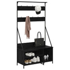 vidaXL Kleiderständer mit Regal Schwarz Eichen-Optik 100 x 41 x 184 cm