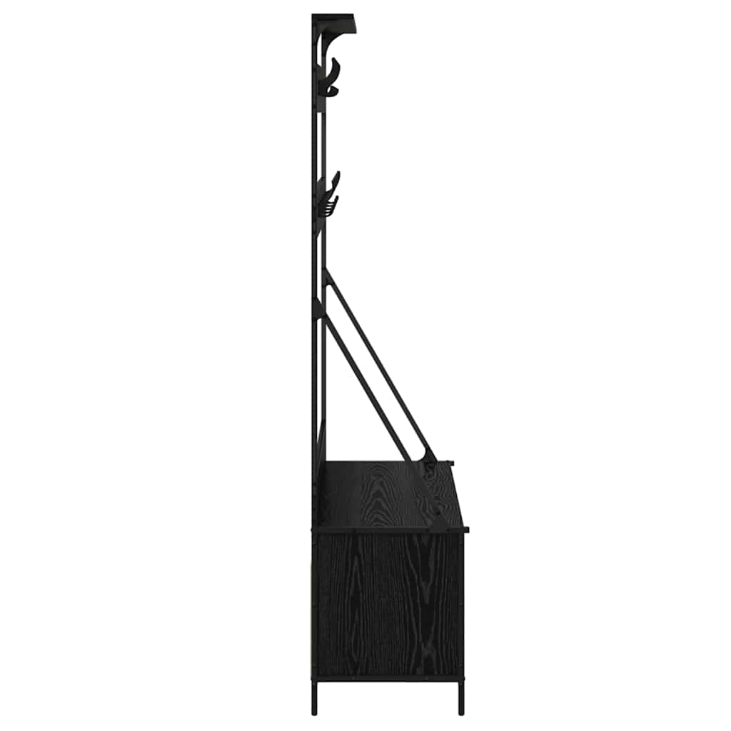 vidaXL Kleiderständer mit Regal Schwarz Eichen-Optik 100 x 41 x 184 cm