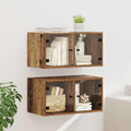 vidaXL Wandschränke 2 pcs Altholz 68 x 37 x 35 cm Holzwerkstoff