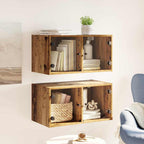 vidaXL Wandschränke 2 pcs Altholz 68 x 37 x 35 cm Holzwerkstoff