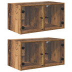 vidaXL Wandschränke 2 pcs Altholz 68 x 37 x 35 cm Holzwerkstoff