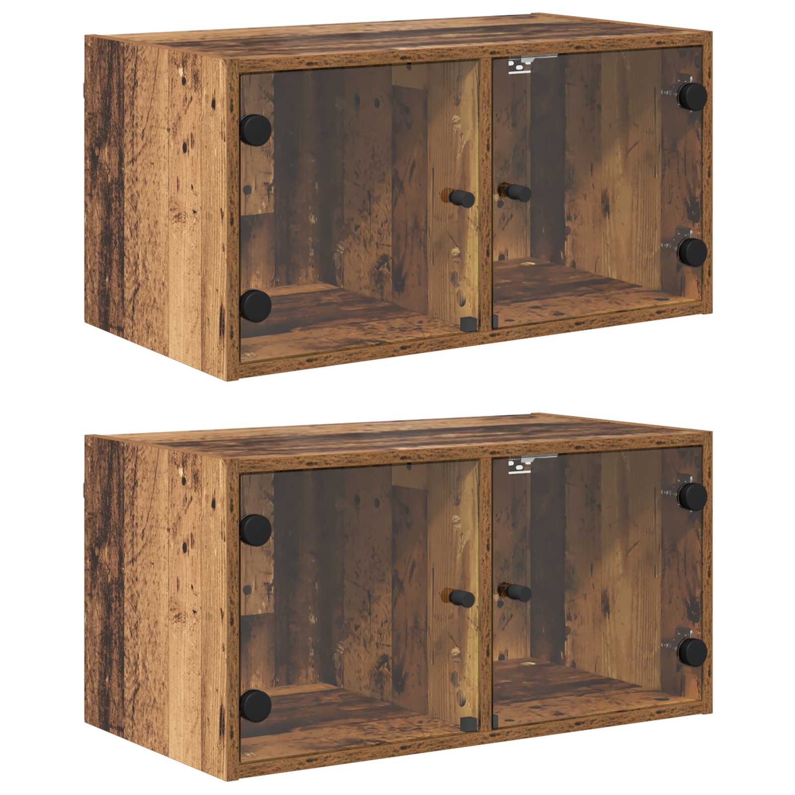 vidaXL Wandschränke 2 pcs Altholz 68 x 37 x 35 cm Holzwerkstoff