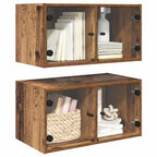 vidaXL Wandschränke 2 pcs Altholz 68 x 37 x 35 cm Holzwerkstoff