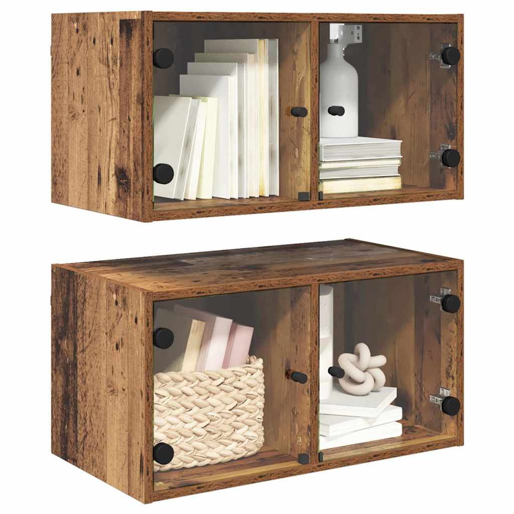 vidaXL Wandschränke 2 pcs Altholz 68 x 37 x 35 cm Holzwerkstoff