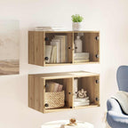 vidaXL Wandschränke 2 pcs Artisan-Eiche 68 x 37 x 35 cm Holzwerkstoff