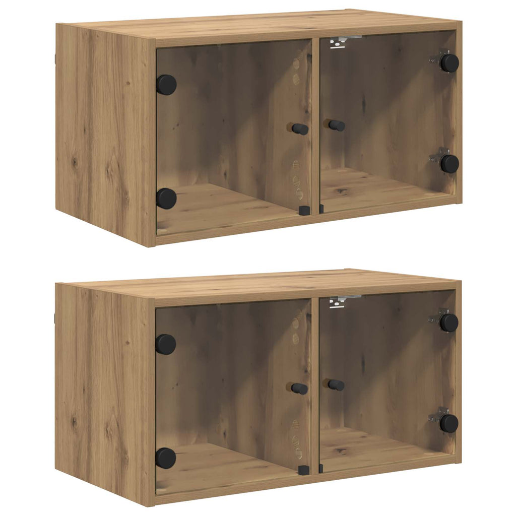 vidaXL Wandschränke 2 pcs Artisan-Eiche 68 x 37 x 35 cm Holzwerkstoff