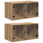 vidaXL Wandschränke 2 pcs Artisan-Eiche 68 x 37 x 35 cm Holzwerkstoff