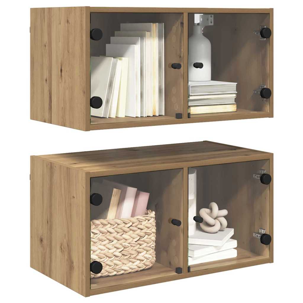 vidaXL Wandschränke 2 pcs Artisan-Eiche 68 x 37 x 35 cm Holzwerkstoff