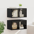 vidaXL Wandschränke 2 pcs Schwarz Eichen-Optik 68 x 37 x 35 cm
