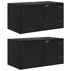 vidaXL Wandschränke 2 pcs Schwarz Eichen-Optik 68 x 37 x 35 cm