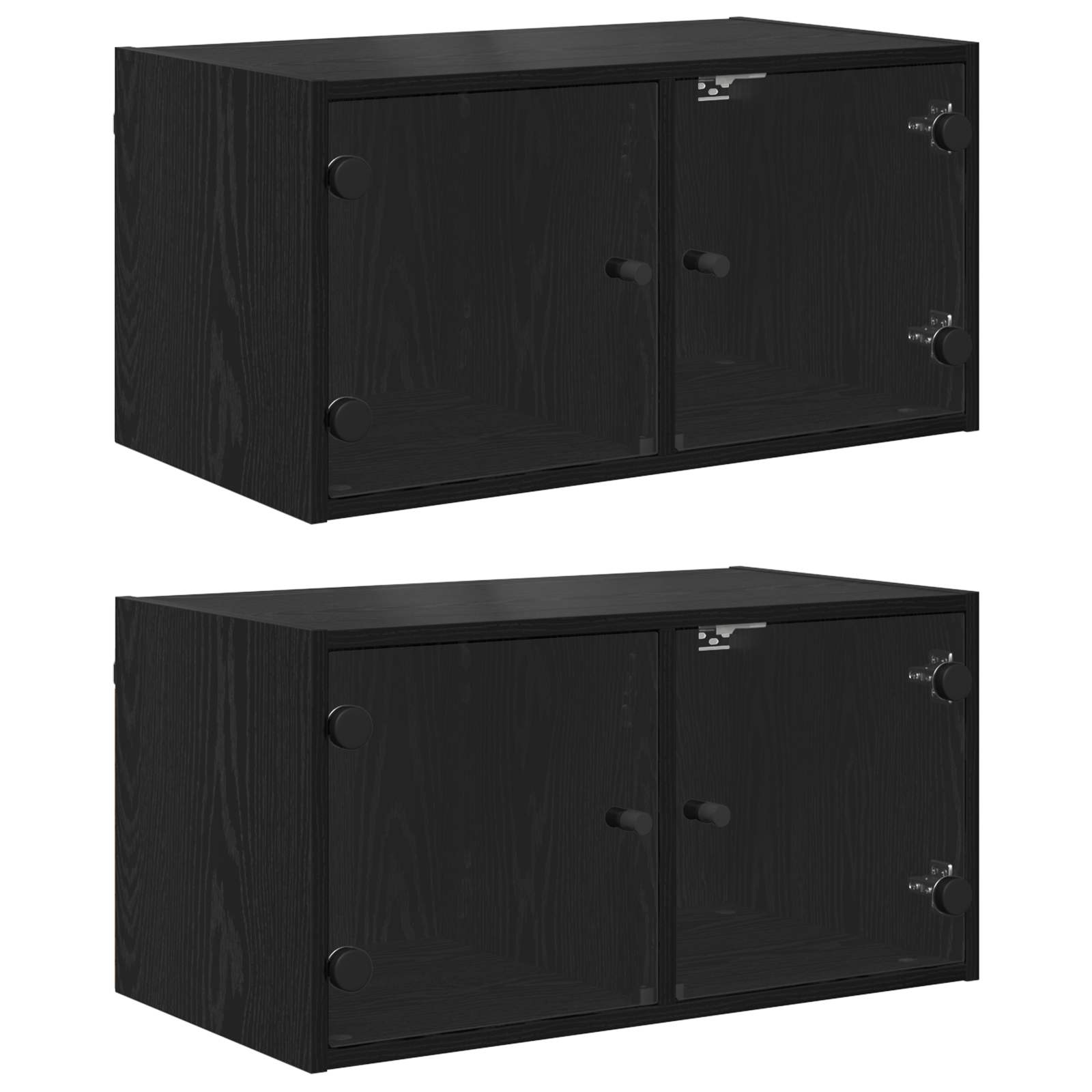 vidaXL Wandschränke 2 pcs Schwarz Eichen-Optik 68 x 37 x 35 cm