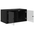 vidaXL Wandschränke 2 pcs Schwarz Eichen-Optik 68 x 37 x 35 cm