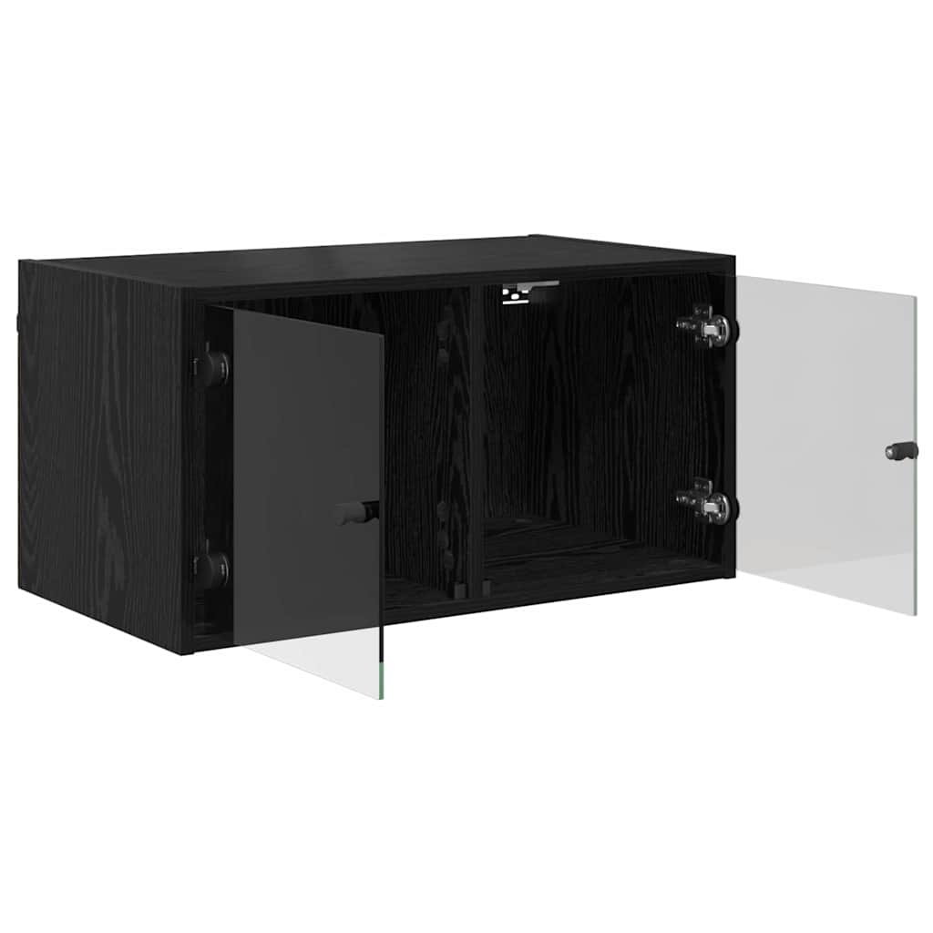 vidaXL Wandschränke 2 pcs Schwarz Eichen-Optik 68 x 37 x 35 cm