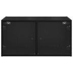 vidaXL Wandschränke 2 pcs Schwarz Eichen-Optik 68 x 37 x 35 cm