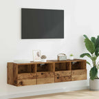 vidaXL TV-Wandregale 2 pcs Altholz 60 x 30 x 30 cm Holzwerkstoff